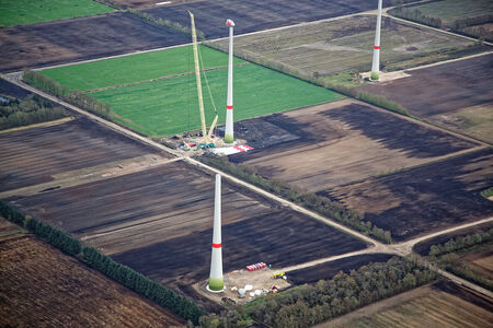 Aufbau Windpark Hollener Moor