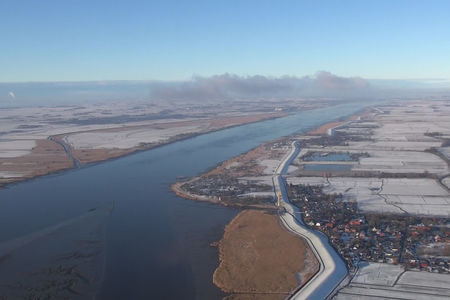 Luftaufnahme Winterimpressionen Weser