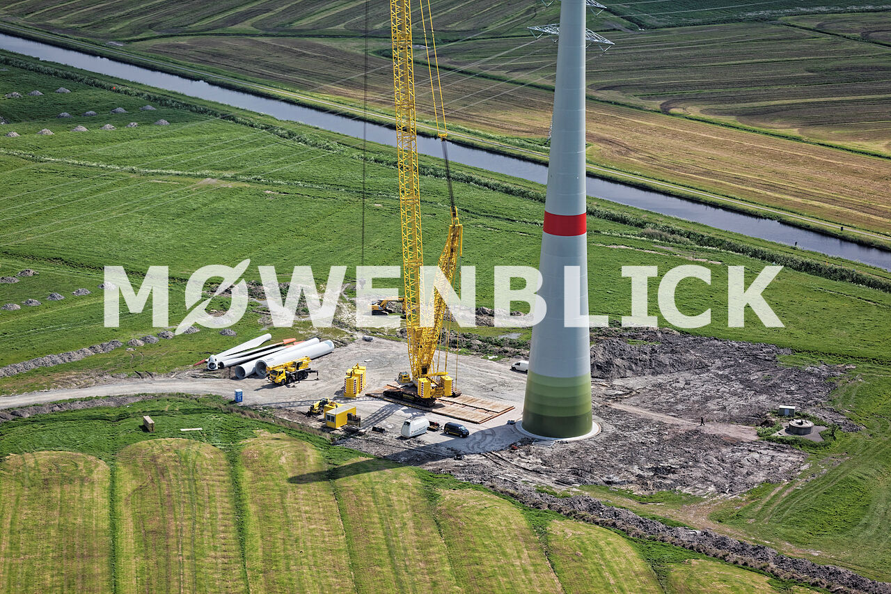 Repowering Windpark Ems-Jade Kanal Luftbild