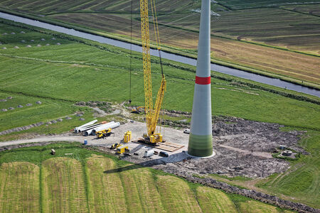 Luftaufnahme Repowering Windpark Ems-Jade Kanal