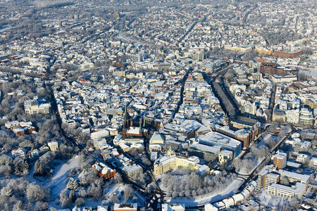 Luftaufnahme Innenstadt im Winter