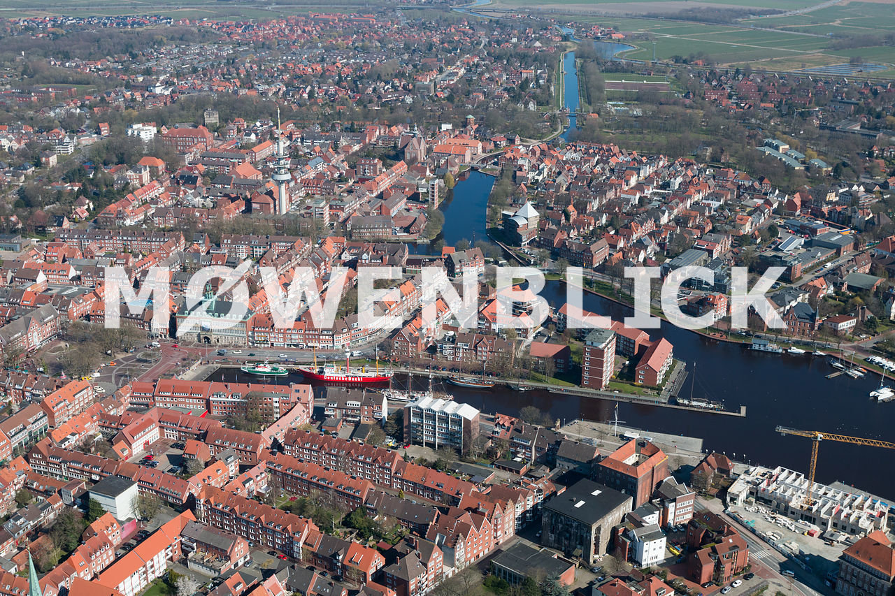 Delft Binnenhafen Fernsehturm Rotes Siel Luftbild