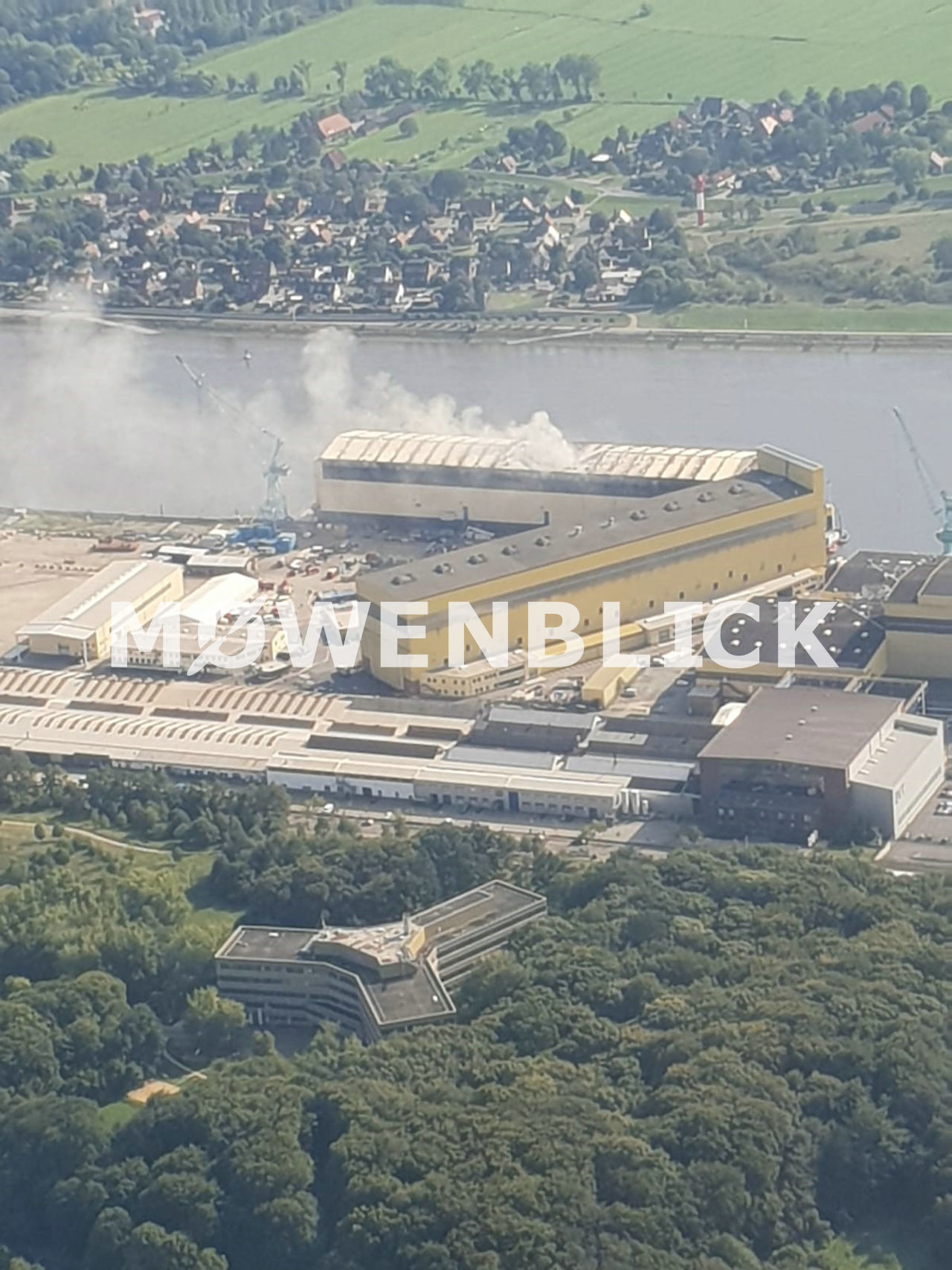 Brand Lürssen Werft Luftbild