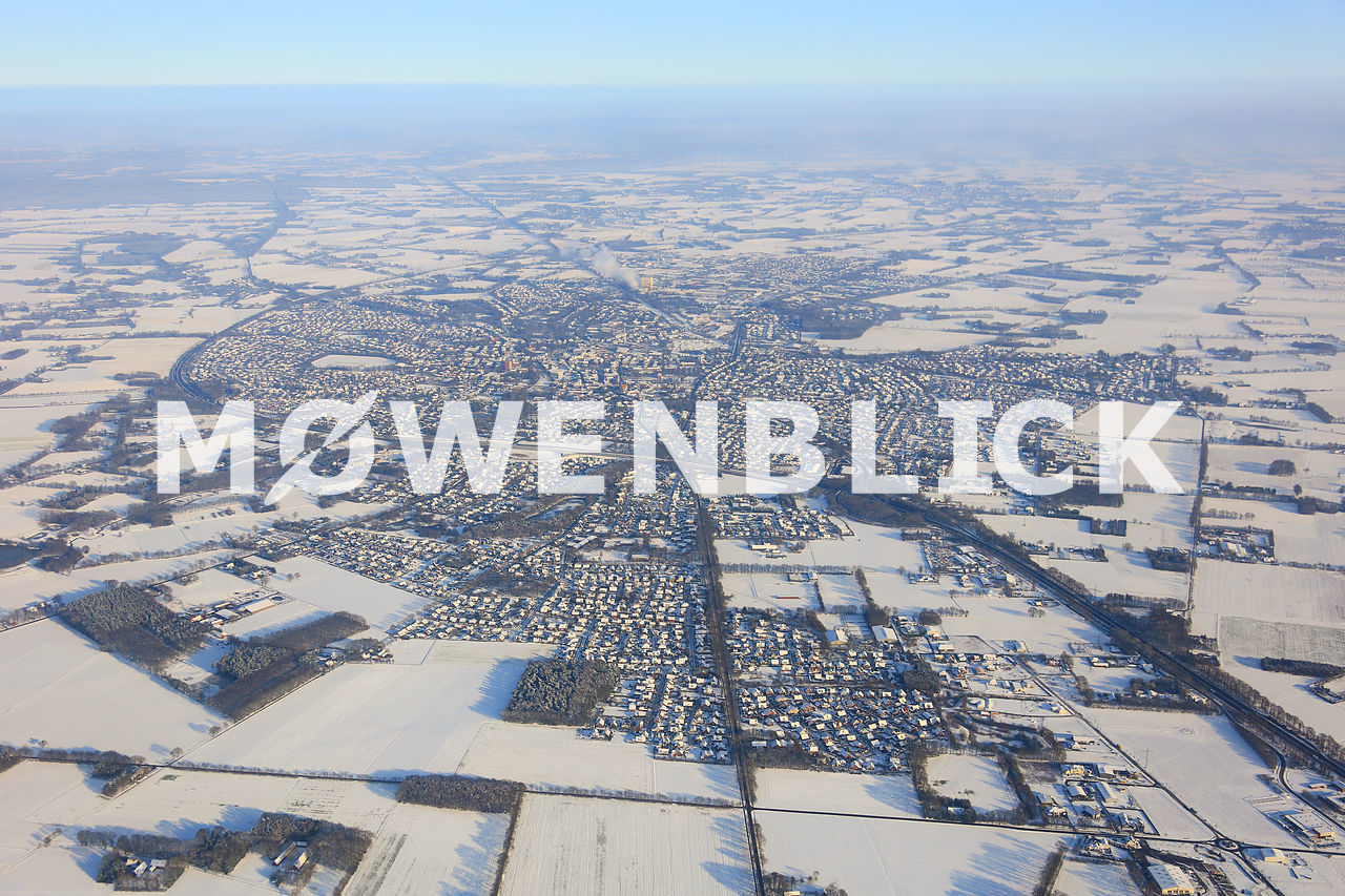 Cloppenburg im Schnee Luftbild