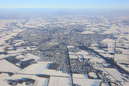 Luftaufnahme Cloppenburg im Schnee