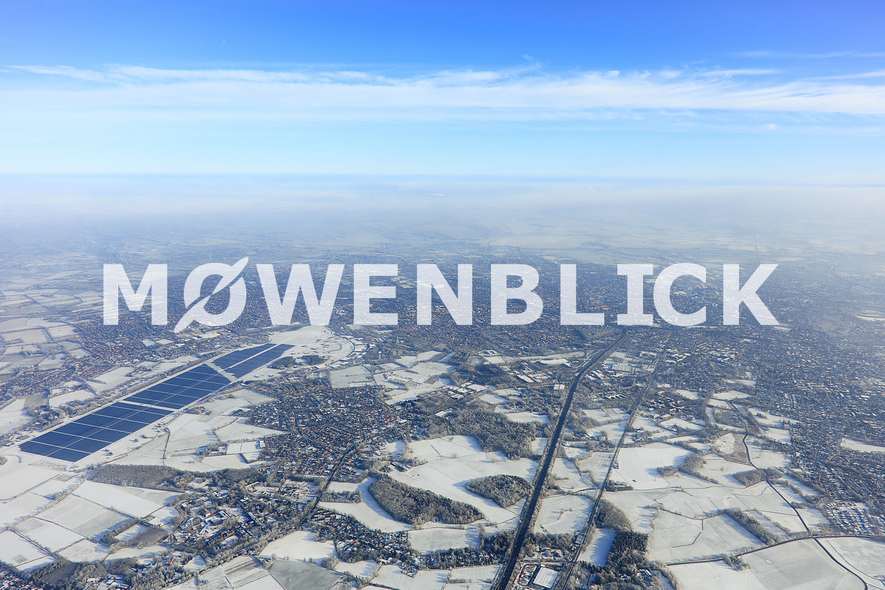 Die Stadt im Winter Luftbild