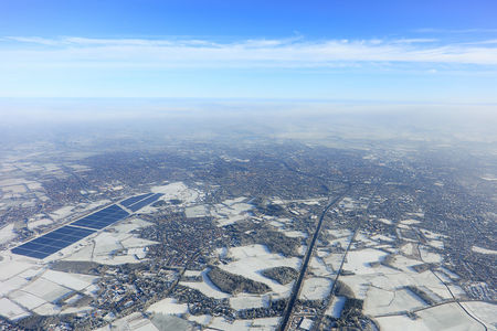 Luftaufnahme Die Stadt im Winter