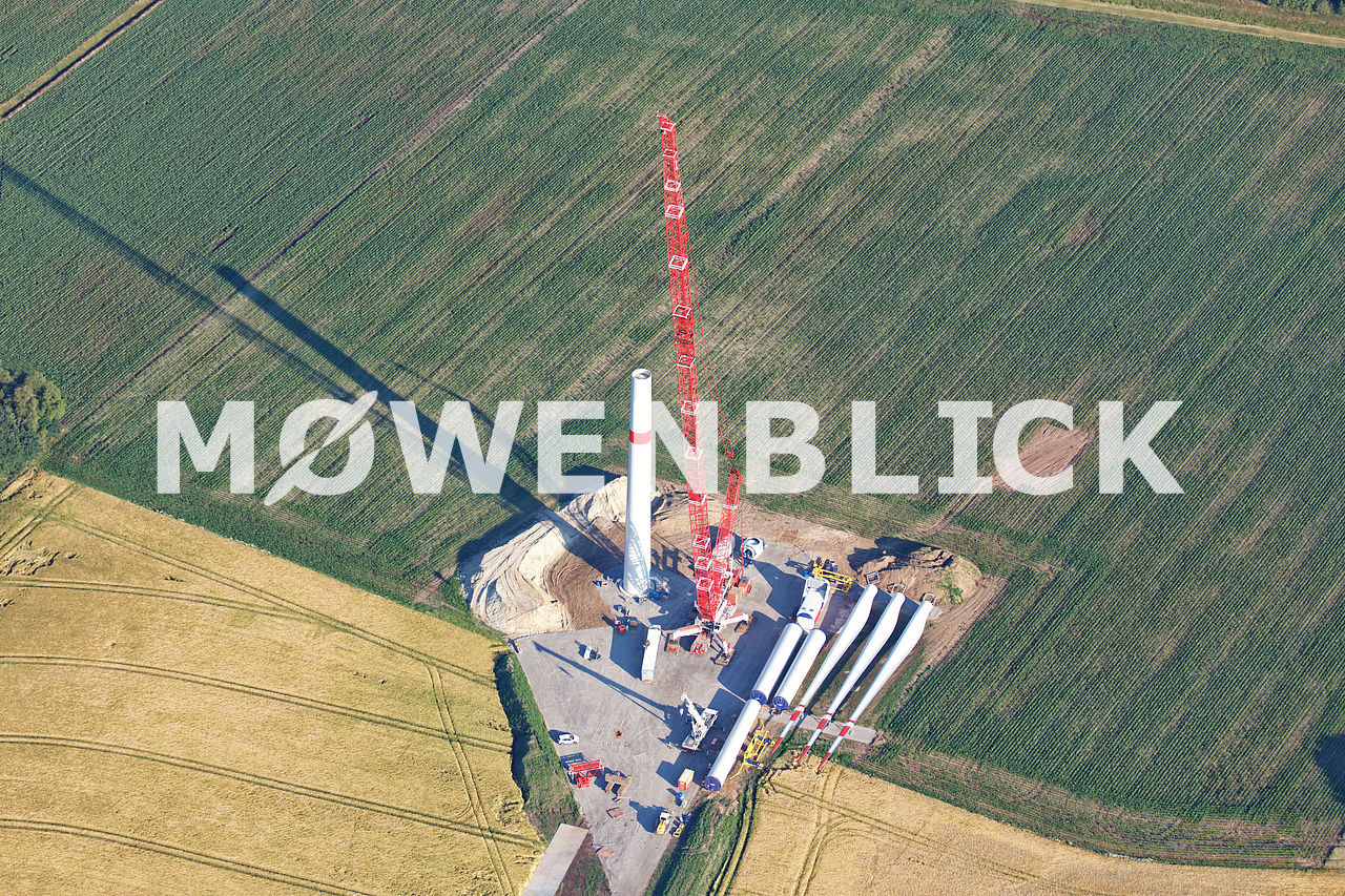 Windpark Aufbau Luftbild