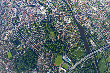 Luftaufnahme Senkrechtaufnahme Schloßgarten