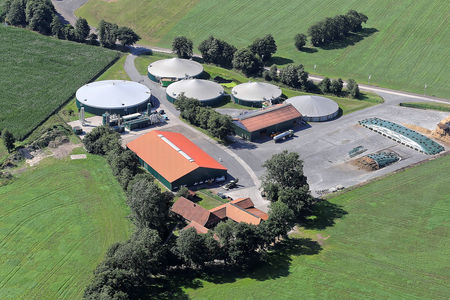 Luftaufnahme Biogasanlagen