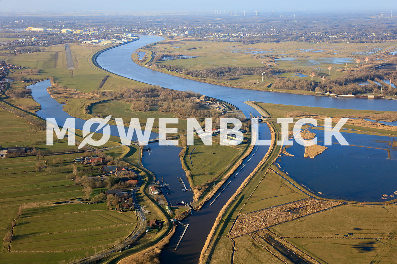 Ochtummündung zur Weser Luftbild