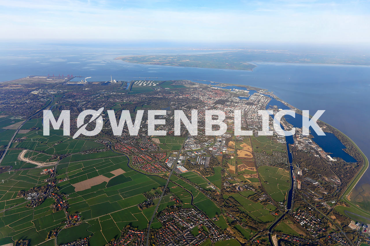 Luftaufnahme der gesamten Stadt Wilhelmshaven Luftbild