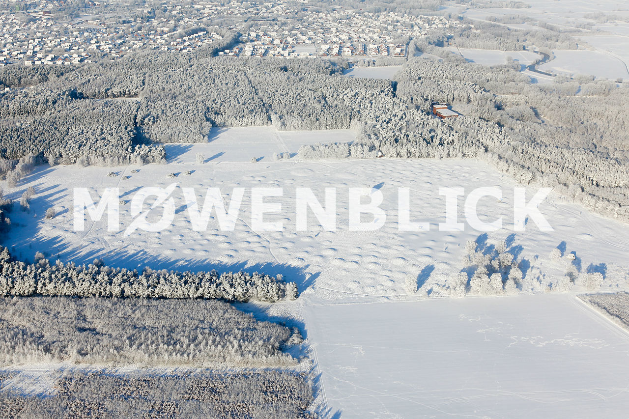Pestruper Gräberfeld im Schnee Luftbild