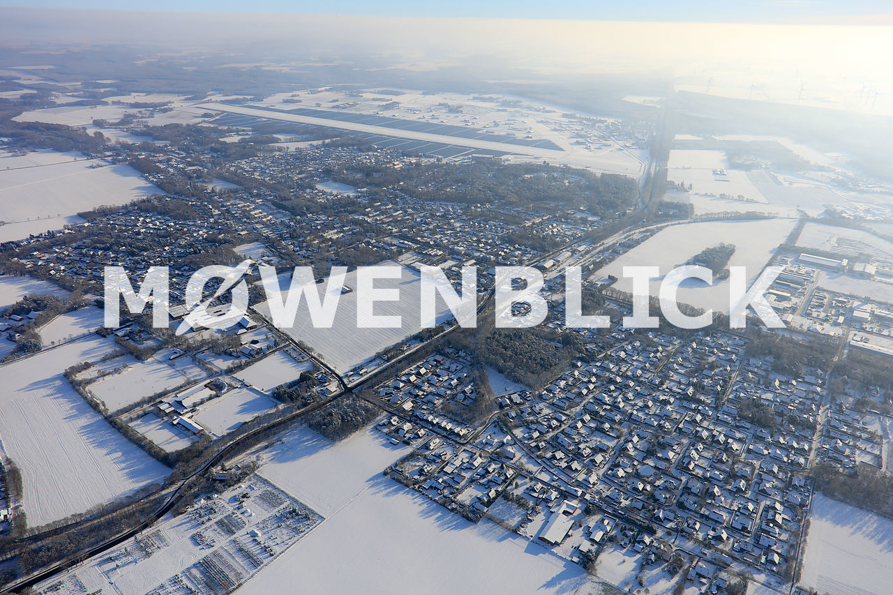 Stadt Ahlhorn im Winter Luftbild