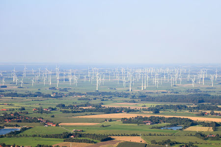 Luftaufnahme Windpark an der Nordseeküste