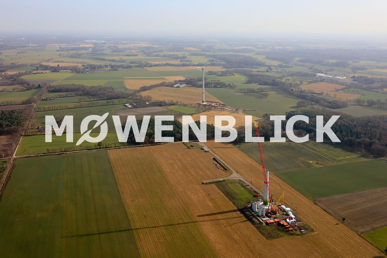 Neubau Windkraftanlagen am Flugplatz Ganderkesee Luftbild