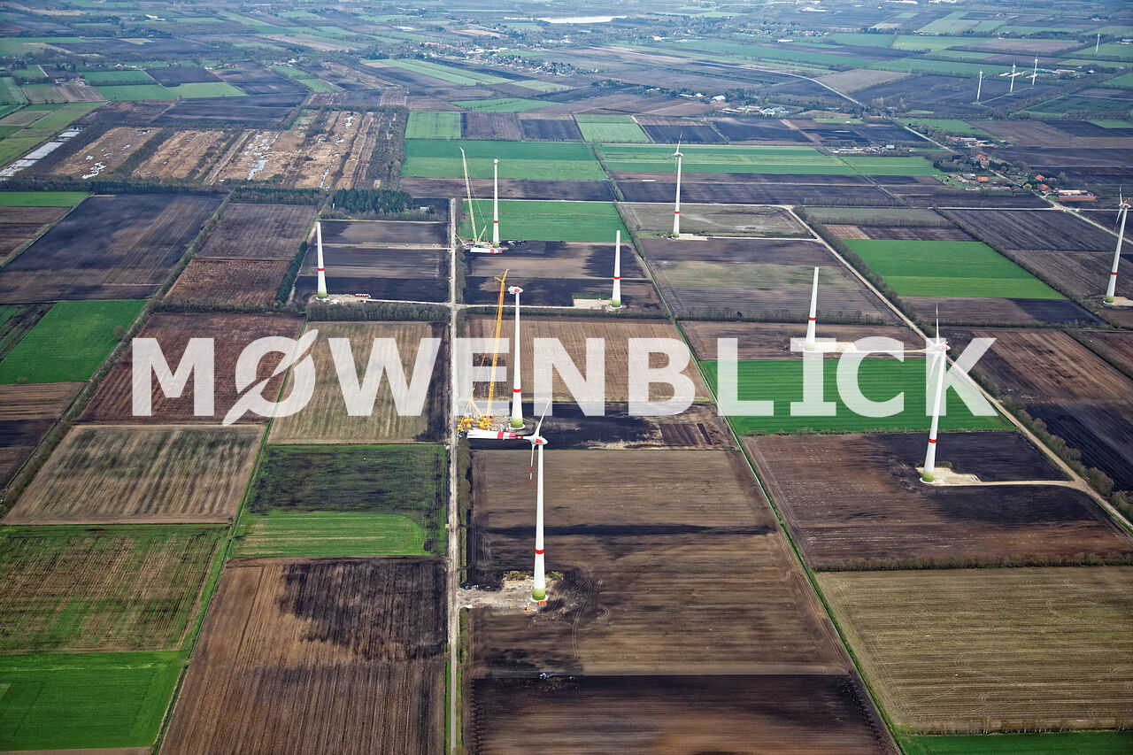 Bauphase Windpark Hollen Luftbild