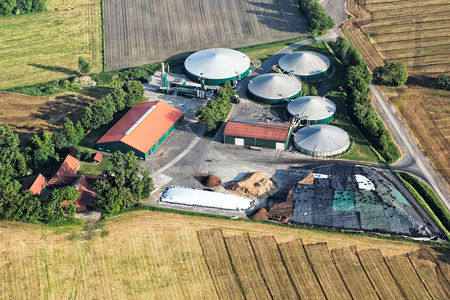 Luftaufnahme Biogas