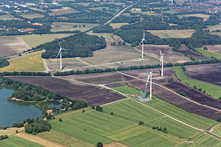 Luftaufnahme Windräder im Windpark Bornhorst