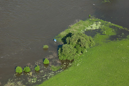 Luftaufnahme Überflutete Wiesen