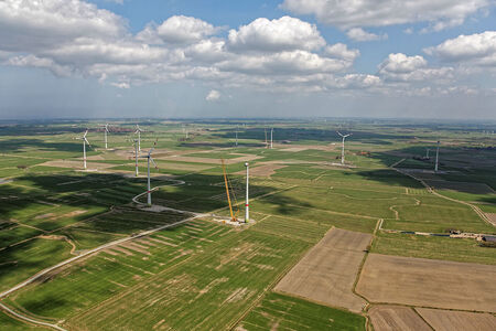 Luftaufnahme Windparkbaustelle
